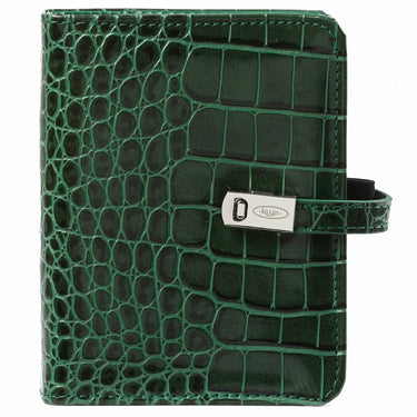 1311-09 Refillable Pocket Ring Binder Organizer Croco Forest Green